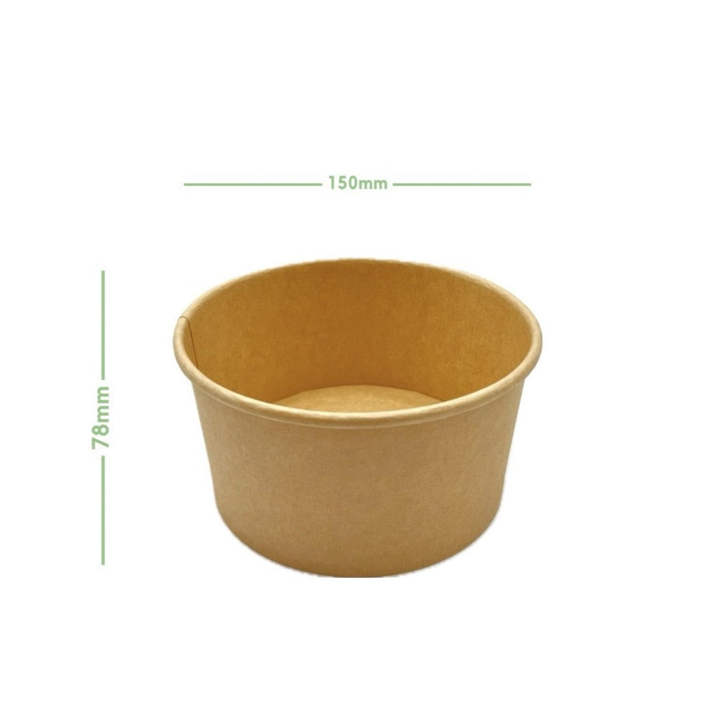 Salatschalen - Kraftkarton - 1000ml - Ø150x78mm - 300 Stk.