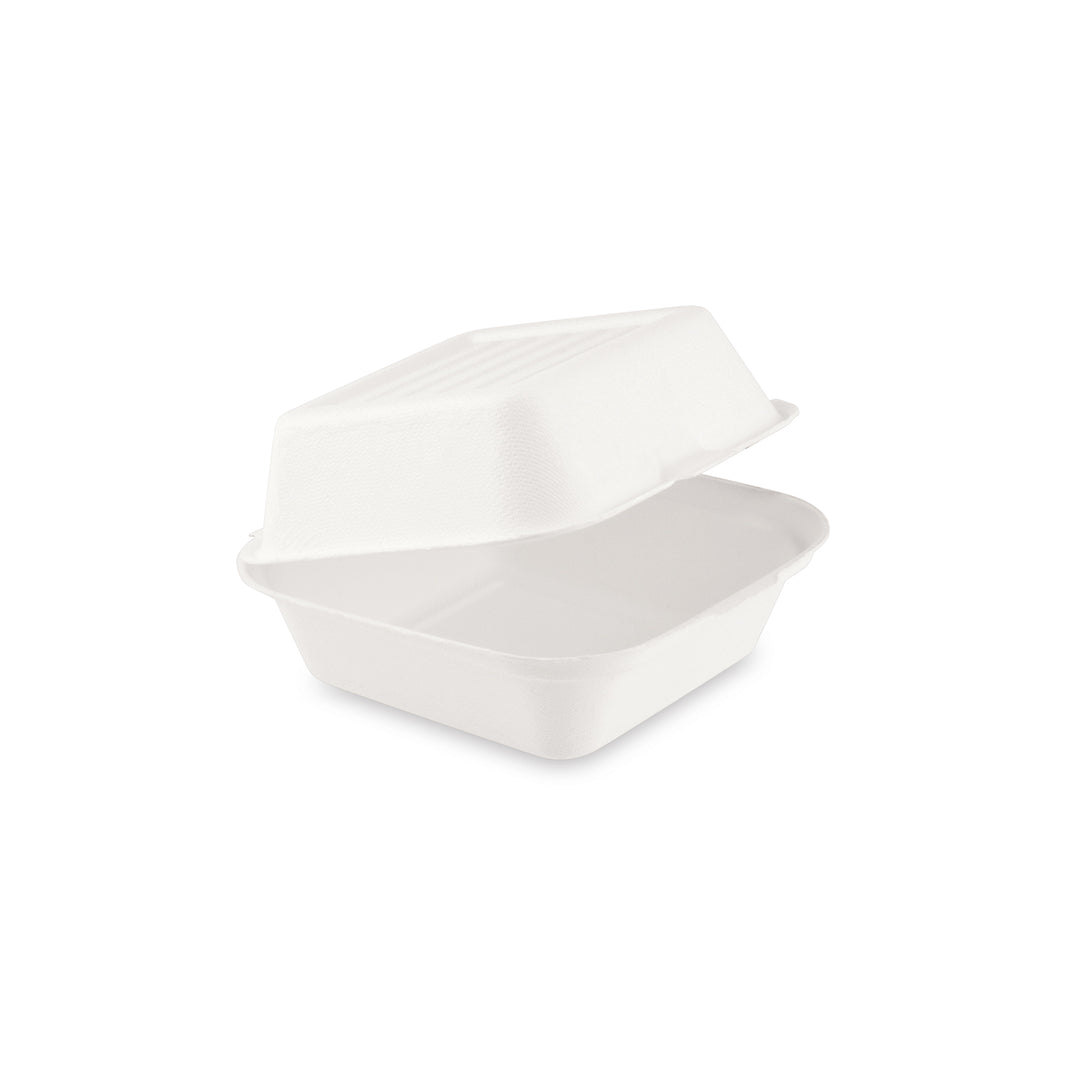 Burgerbox aus Zuckerrohr-Bagasse - 152x150x78 mm - 450 Stück