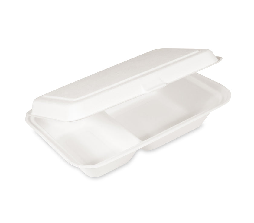 Menübox Zuckerrohr Bagasse - 2-geteilt - 250 x 162 x 63mm - 300 Stück