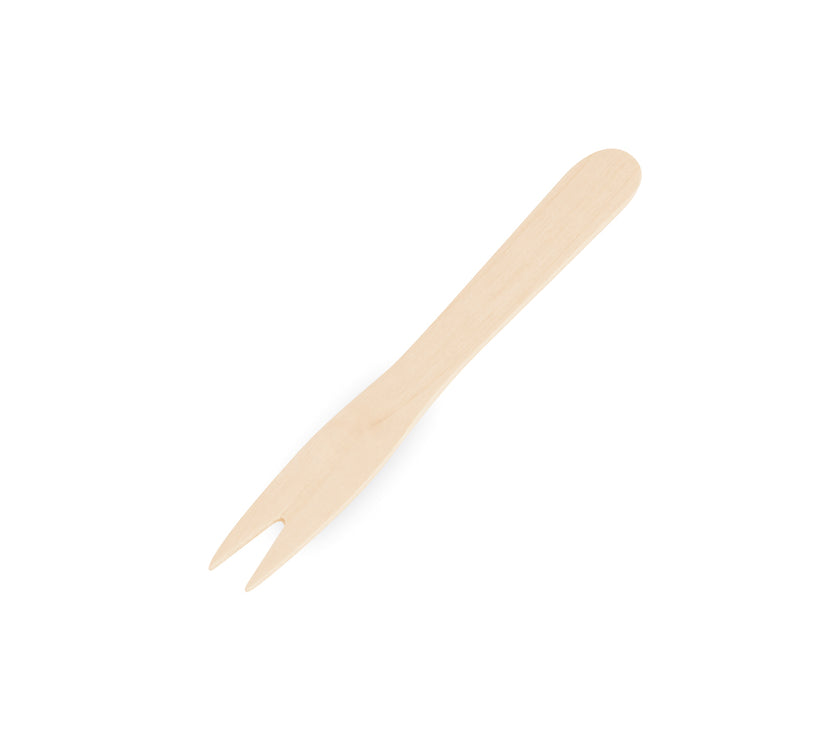 Einweg Pommes Frites Gabel - 8,5cm - 1000 Stk. - aus FSC 100% Holz