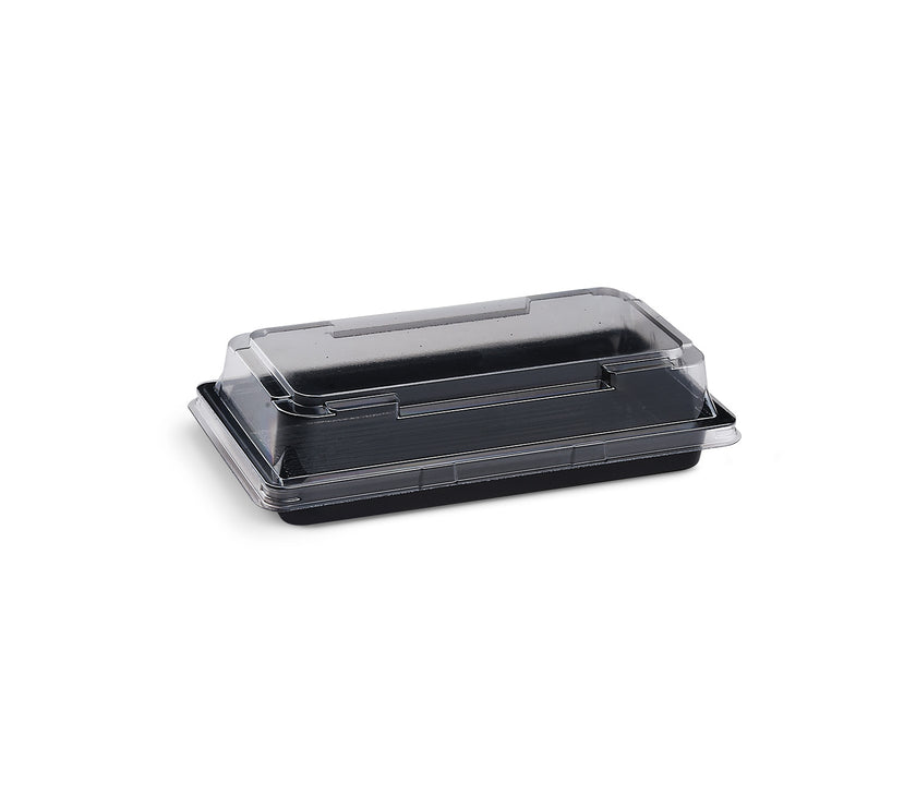 600 Stück - Sushi Box S - rPet - 170x90x17mm - Kombipack inkl. Deckel