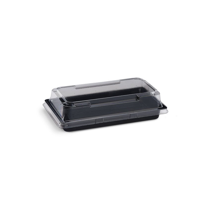 600 Stück - Sushi Box S - rPet - 170x90x17mm - Kombipack inkl. Deckel