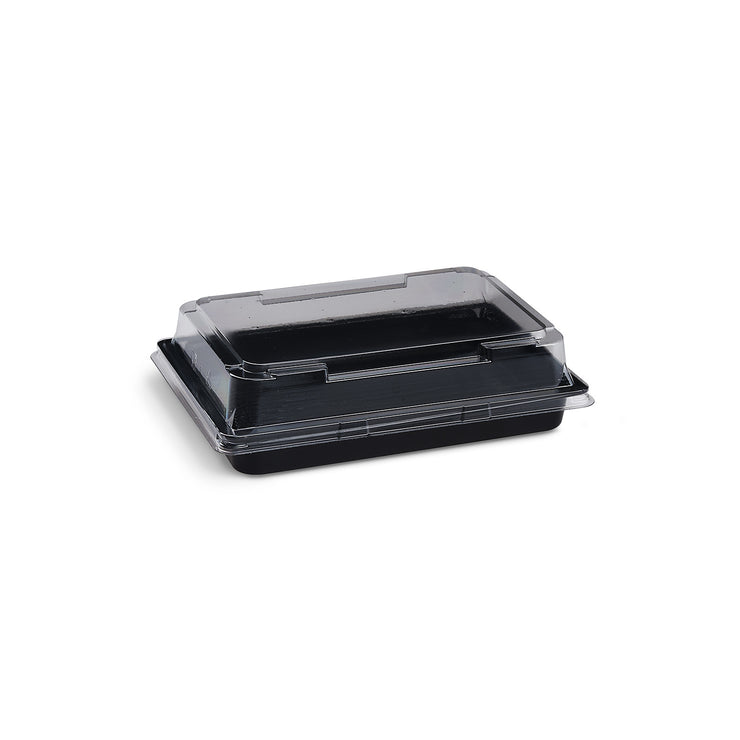 500 Stück - Sushi Box M - rPet - 163x113x17mm - Kombipack inkl. Deckel