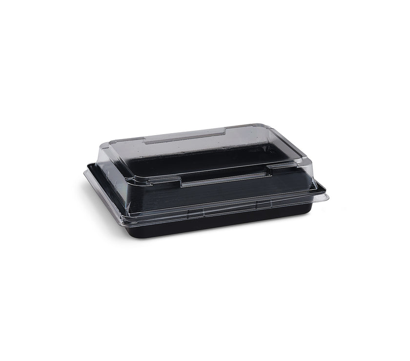 500 Stück - Sushi Box M - rPet - 163x113x17mm - Kombipack inkl. Deckel