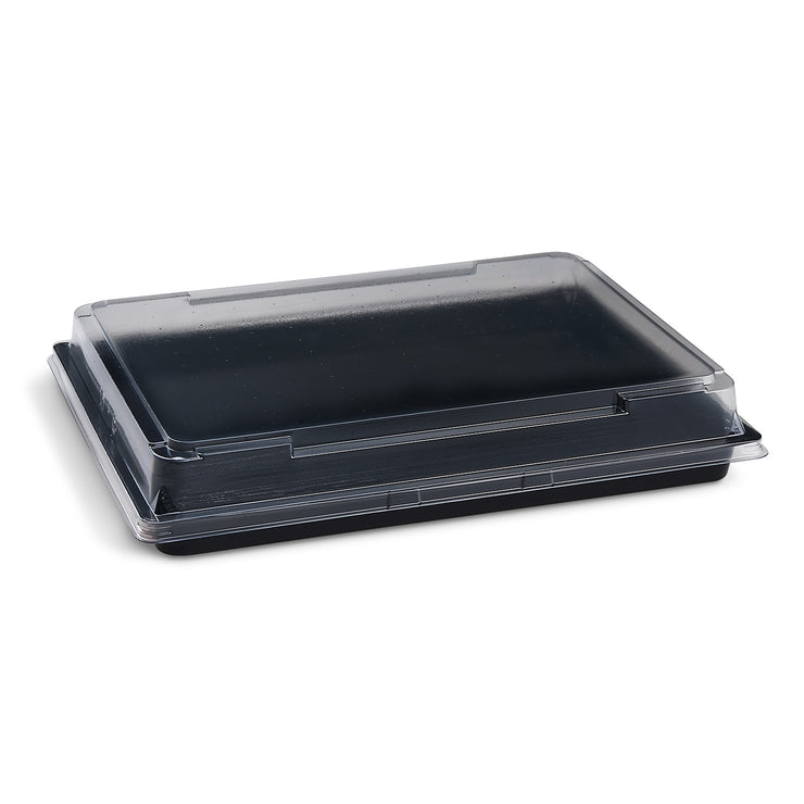 200 Stück - Sushi Box XXL - rPet - 255x185x20m  - Kombipack inkl. Deckel