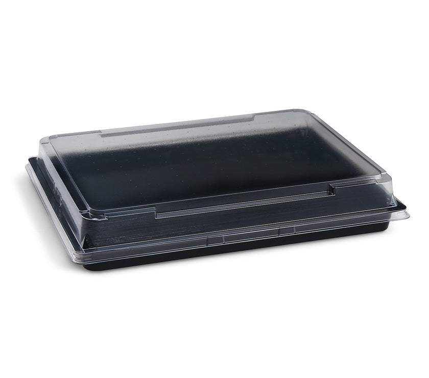 200 Stück - Sushi Box XXL - rPet - 255x185x20m  - Kombipack inkl. Deckel