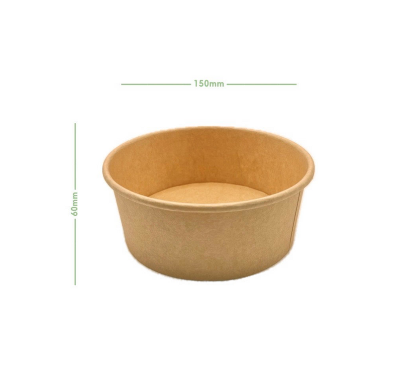 Salatschalen - Kraftkarton - 750ml - Ø150x60mm - 300 Stk.