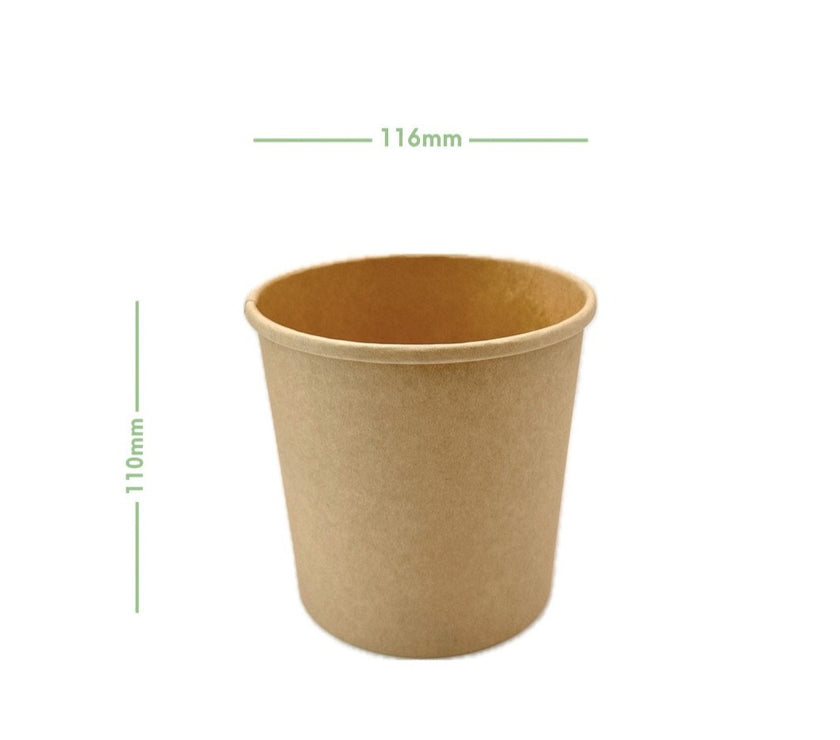 Suppenbecher - Kraftpapier - 750ml - Ø116x110mm - 500 Stück