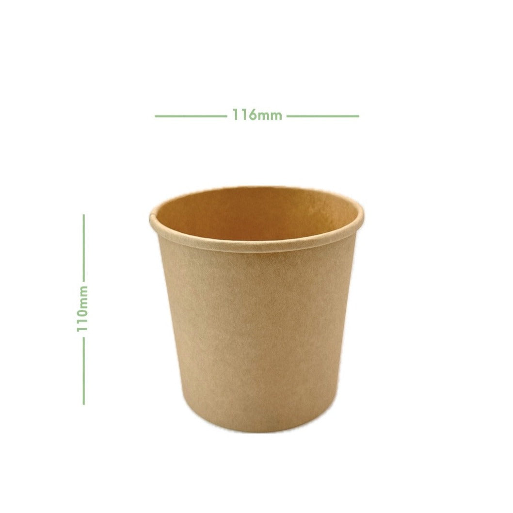 Suppenbecher - Kraftpapier - 750ml - Ø116x110mm - 500 Stück