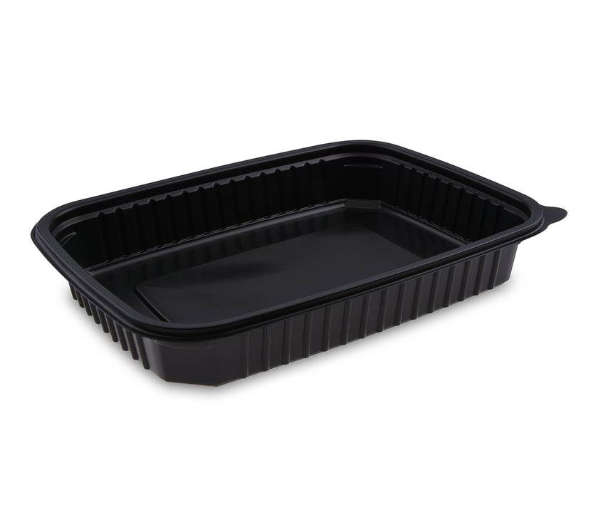 Menüschale schwarz - ungeteilt -  1200ml - 250 x 185 x 40mm - 400 Stück