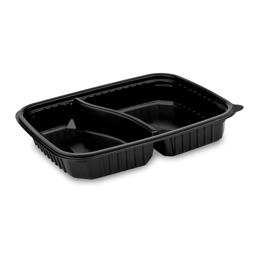 Menüschale schwarz - 2-geteilt -  1100ml - 250 x 185 x 40mm - 400 Stück