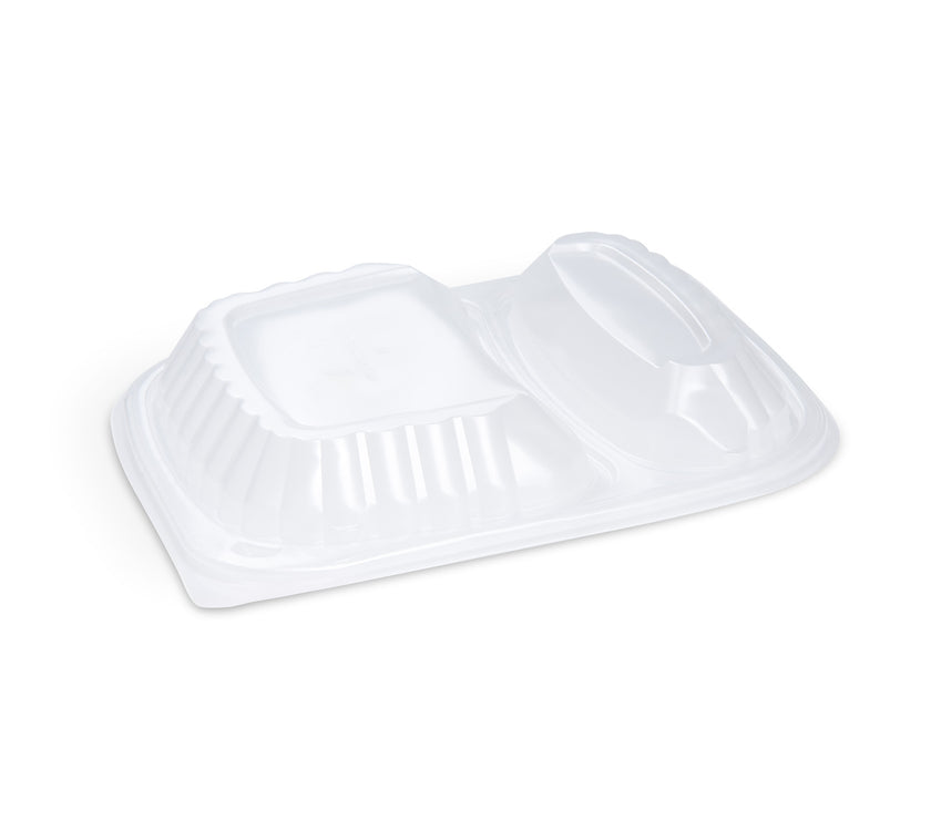 Domdeckel (PP) klar - für Menüschale 2-geteilt - 240 x 210 x 40 mm - 1100ml - 300 Stück