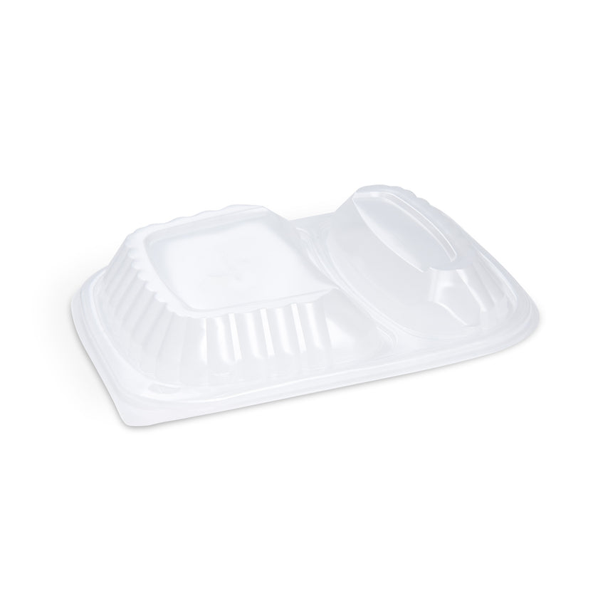 Domdeckel (PP) klar - für Menüschale 2-geteilt - 240 x 210 x 40 mm - 1100ml - 300 Stück
