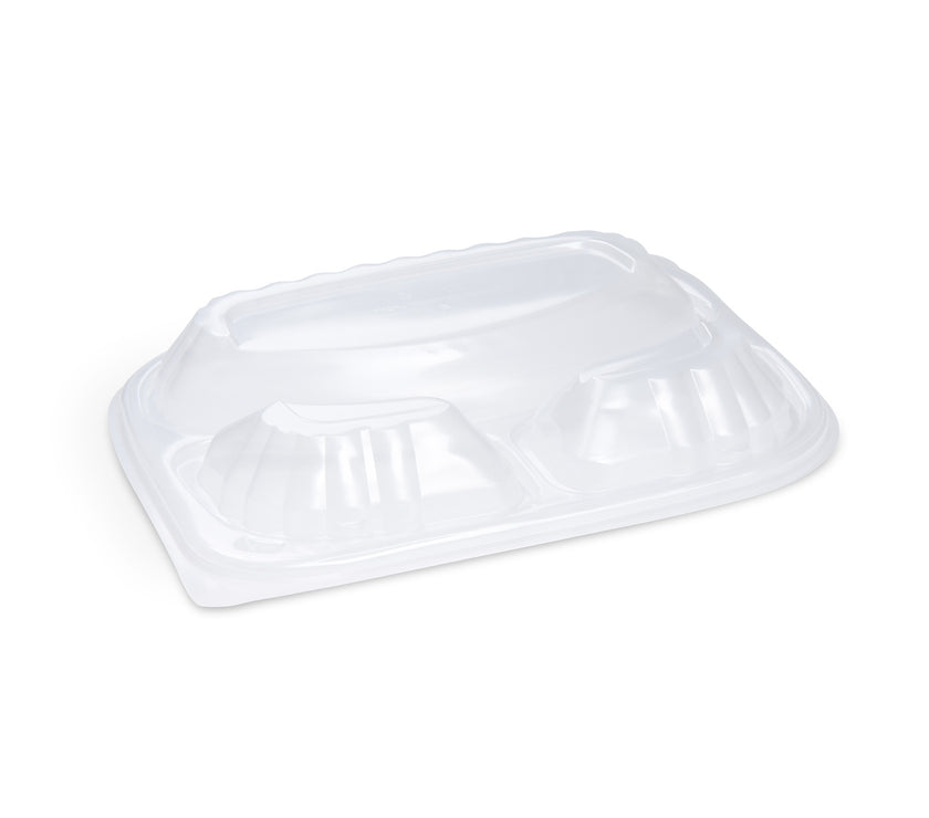 Domdeckel (PP) klar - für Menüschale 3-geteilt - 240 x 210 x 40 mm - 1000ml - 300 Stück