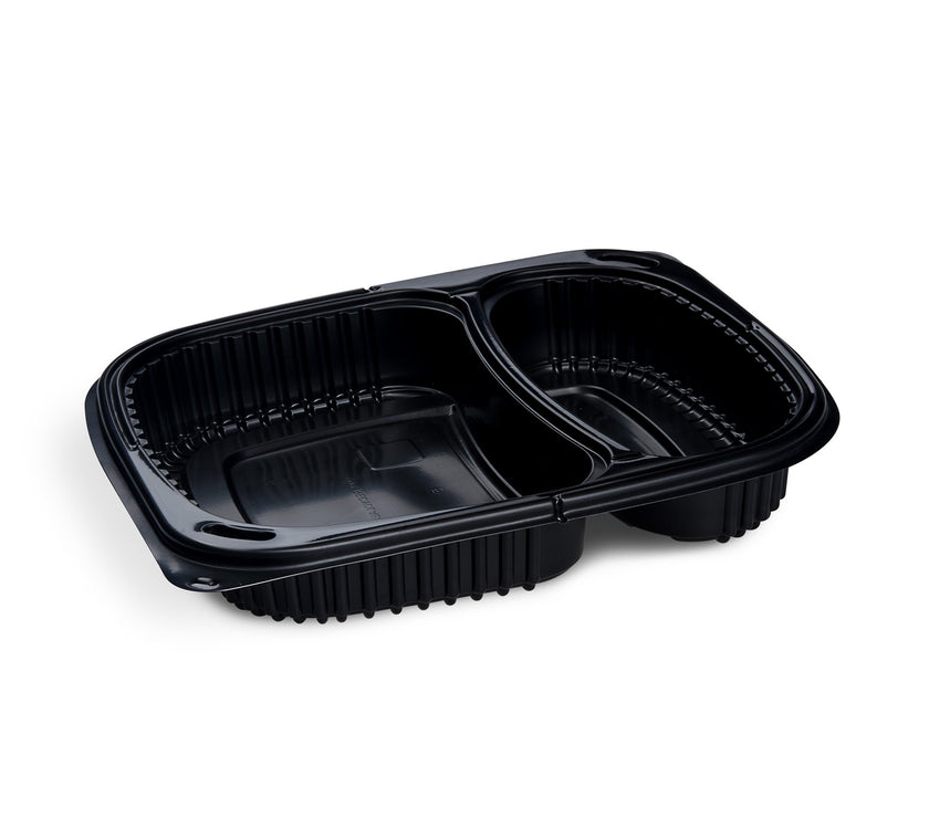 Menüschale schwarz - 2-geteilt - 1100ml - 240 x 210 x 40mm - 300 Stück