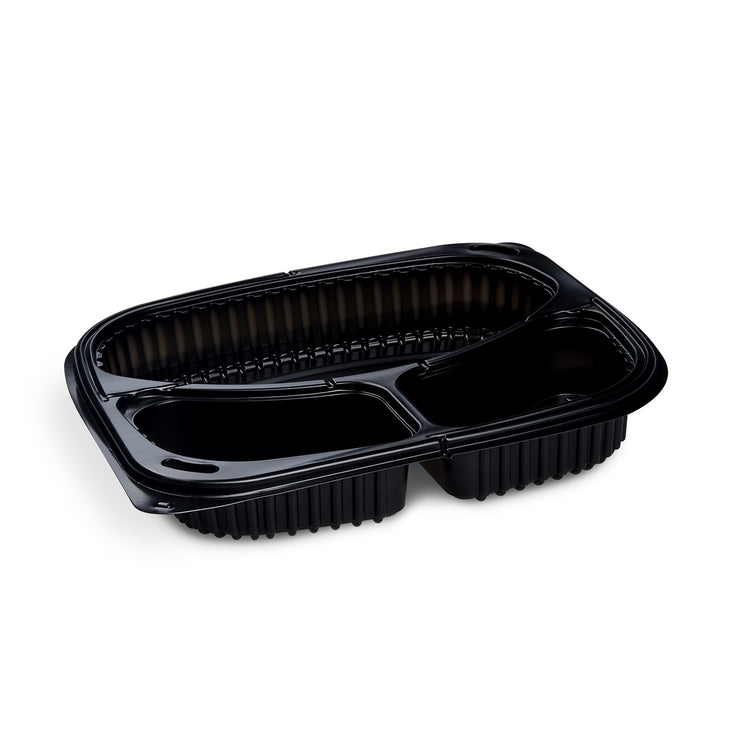 Menüschale schwarz - 3-geteilt - 1000ml - 240 x 210 x 40mm - 300 Stück