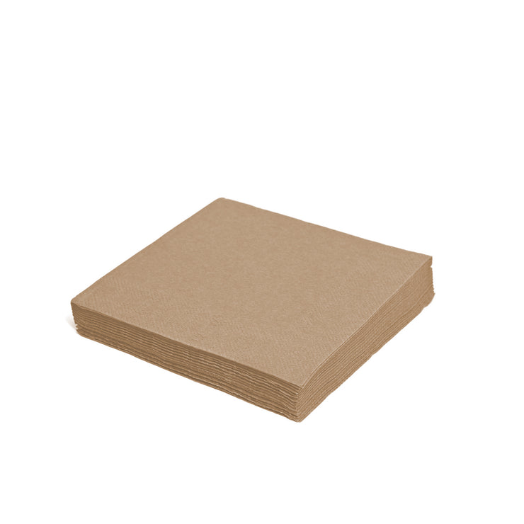 Serviette (PAP FSC Mix) 2-lagig - natur braun - 33 x 33 cm - 2000 Stück