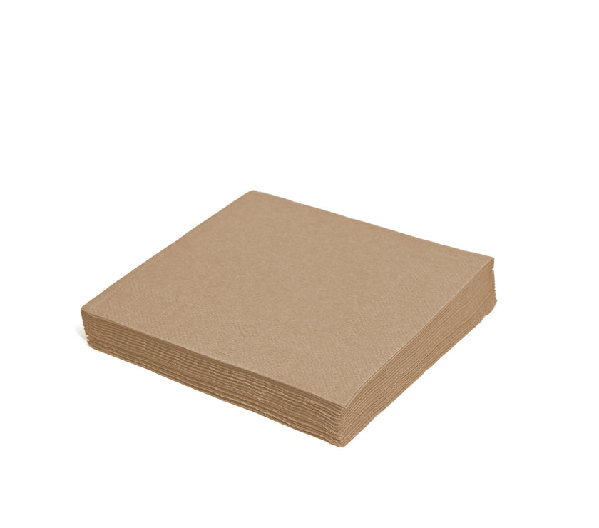 Serviette (PAP FSC Mix) 2-lagig - natur braun - 33 x 33 cm - 2000 Stück